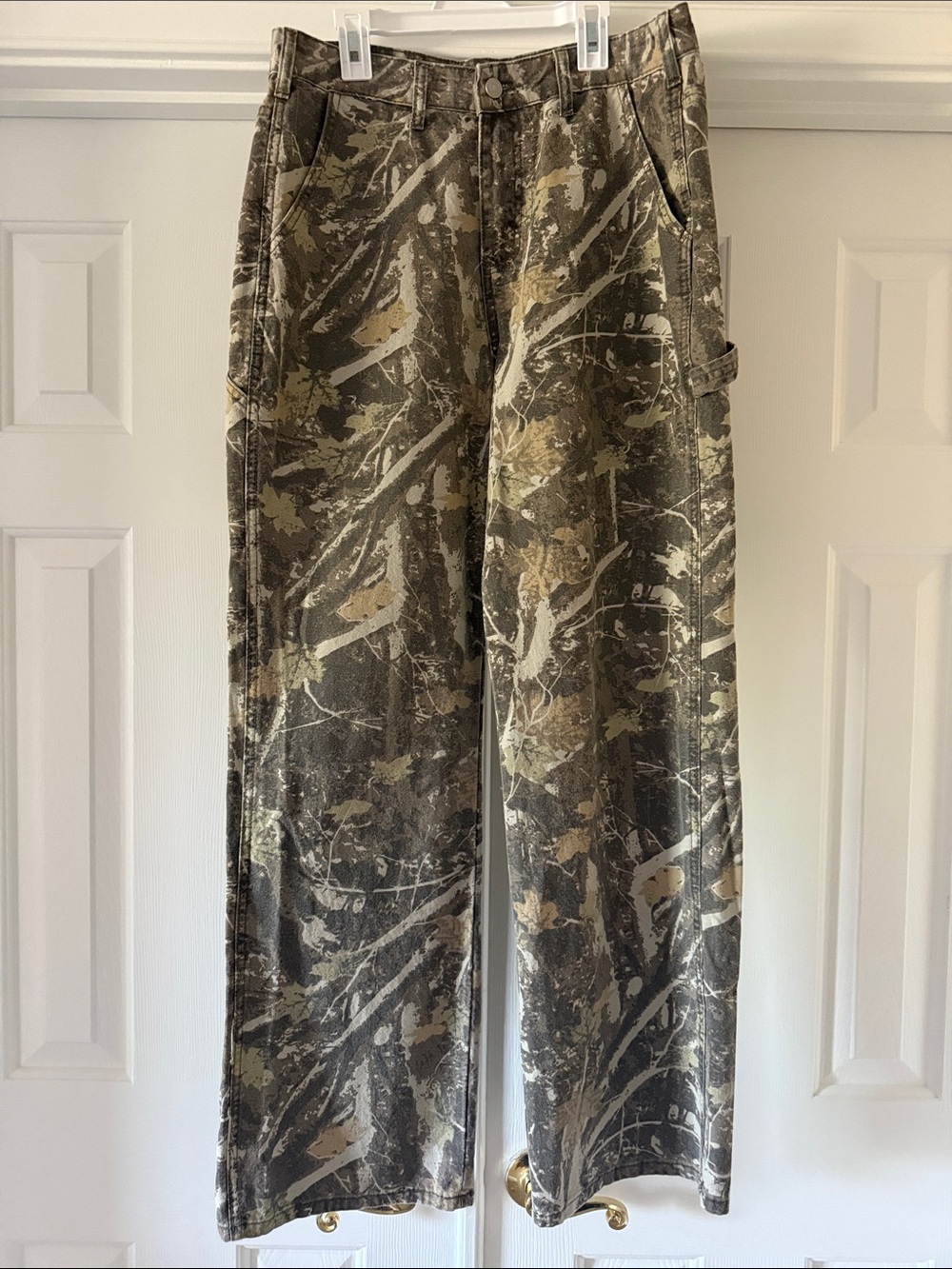Wide Leg Camouflage Paint-Splash Pants - Olive Green